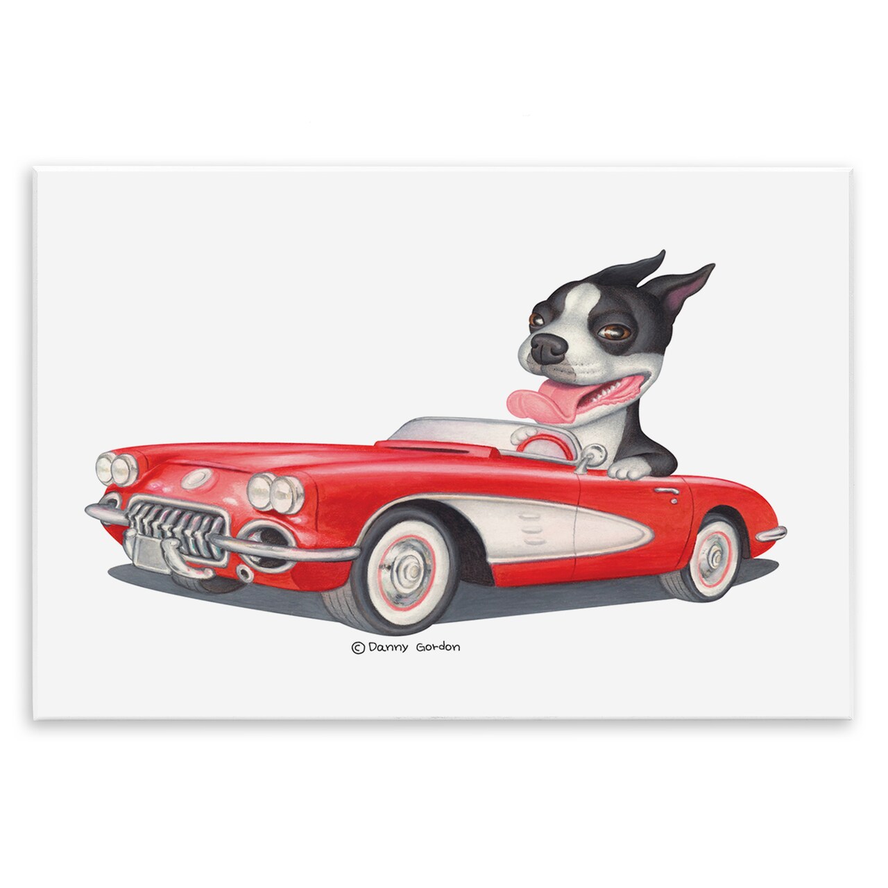 Stupell Industries Dog Driving Vintage Convertible Wall Plaque Art
